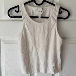 Khy White Ribbed Crop Tank Top - Women's Sleeveless Crop